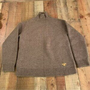 Tory Burch wool alpaca raglan turtleneck dark oatmeal sweater medium